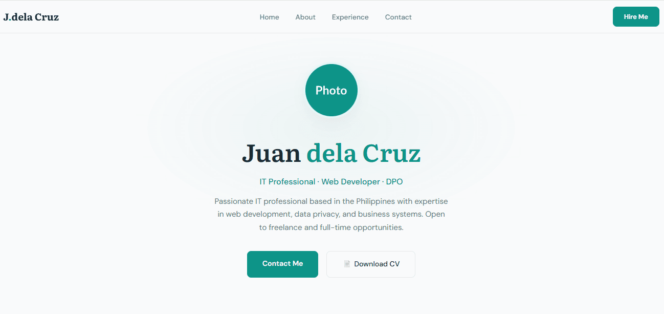 Professional Resume Site Preview
