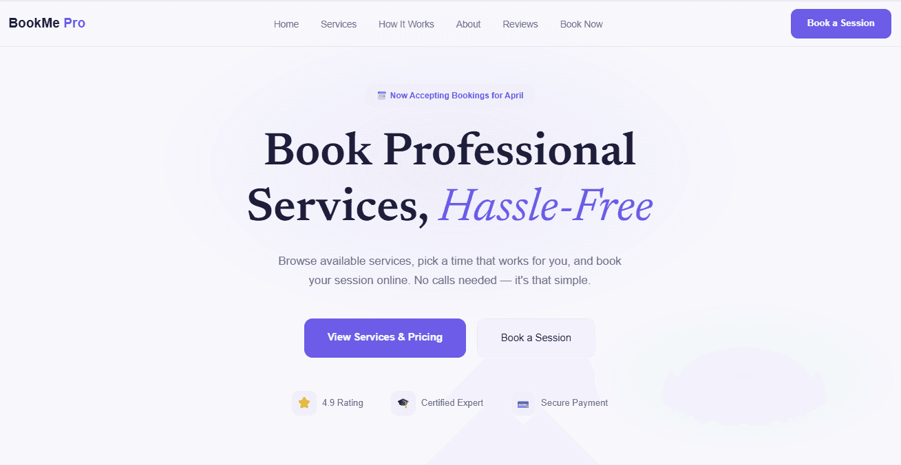 Service Booking Store Preview