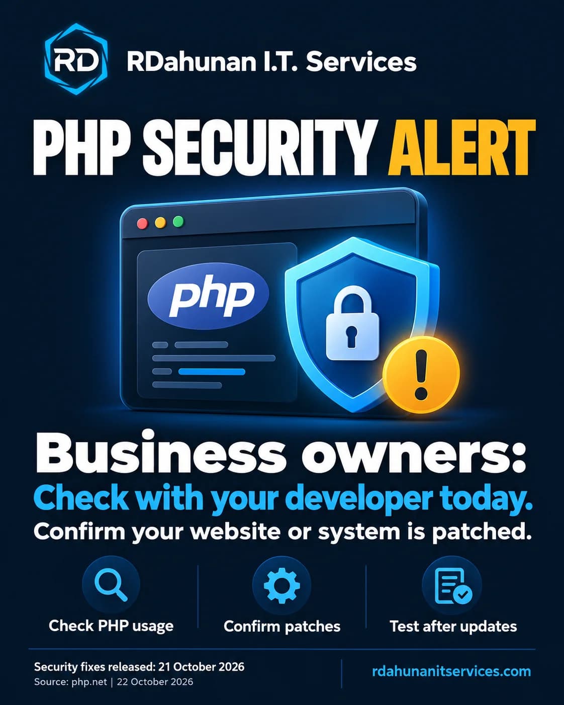 PHP security alert: business owners, check with your developer today