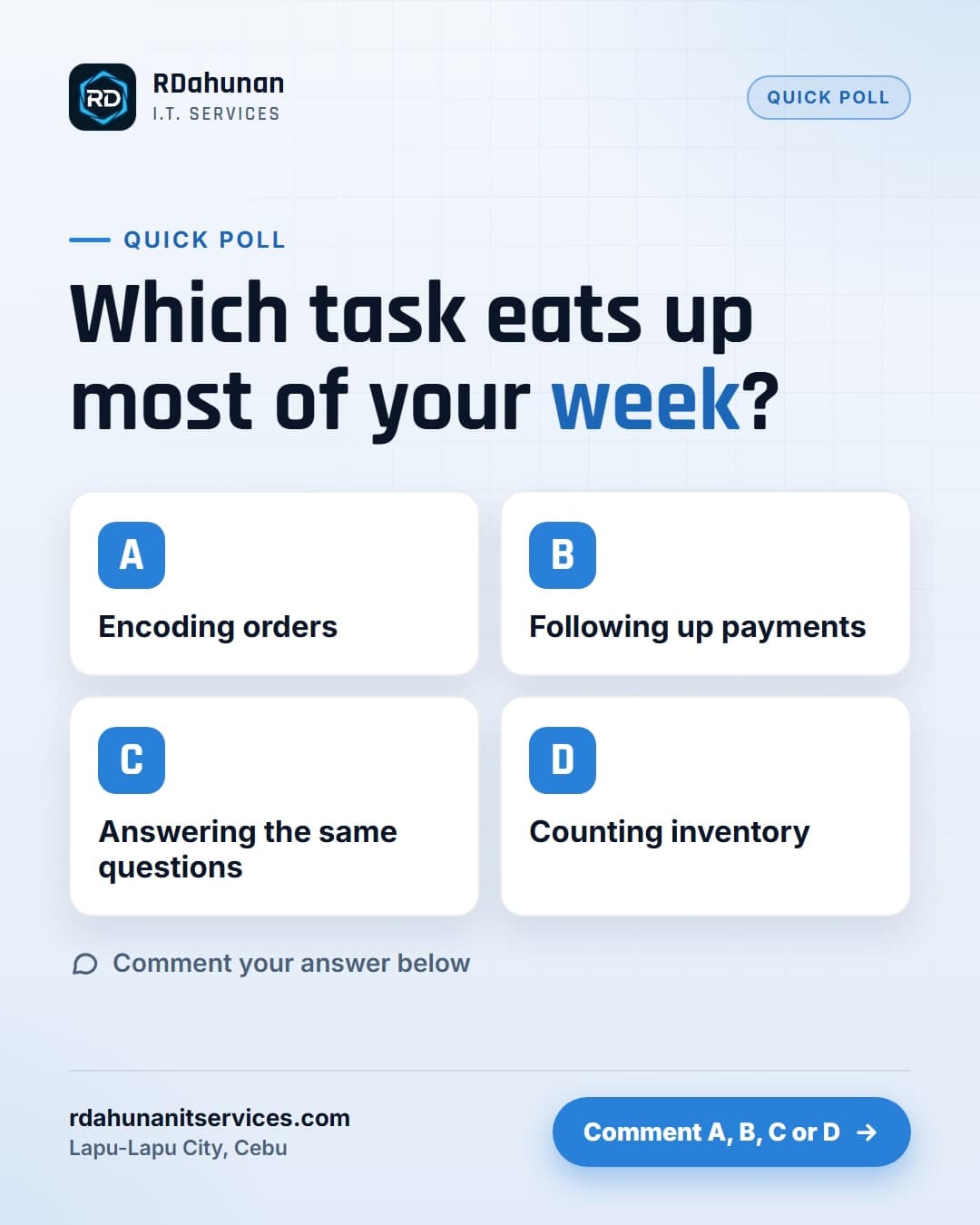 Which Task Takes Up Most of Your Week?