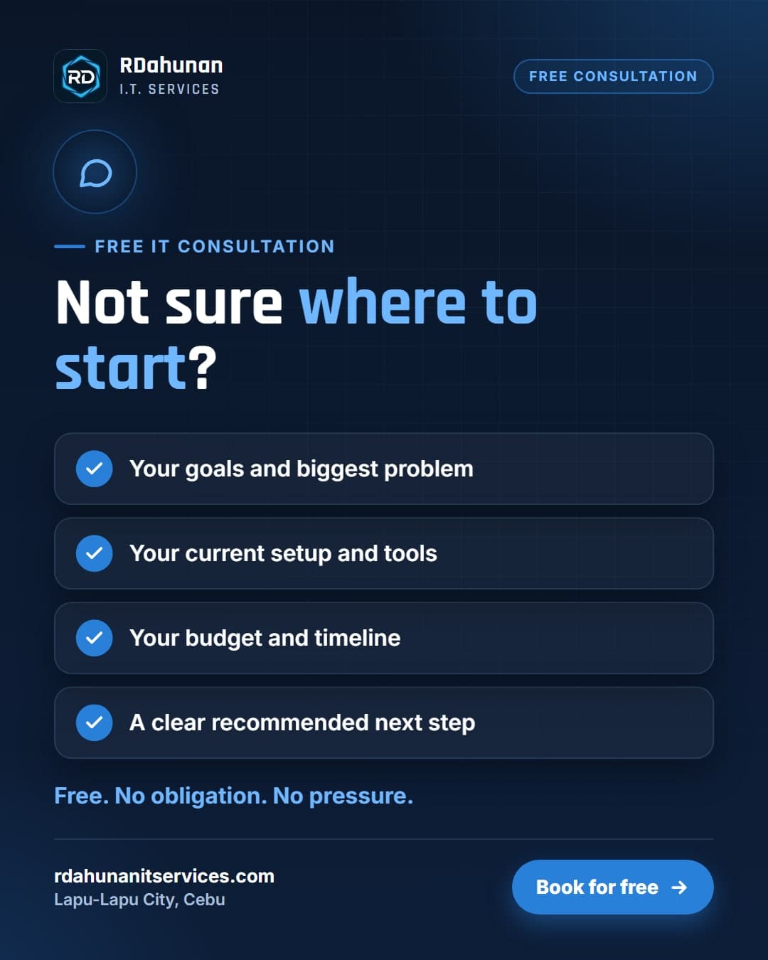 Not Sure Where to Start? Book a Free IT Consultation