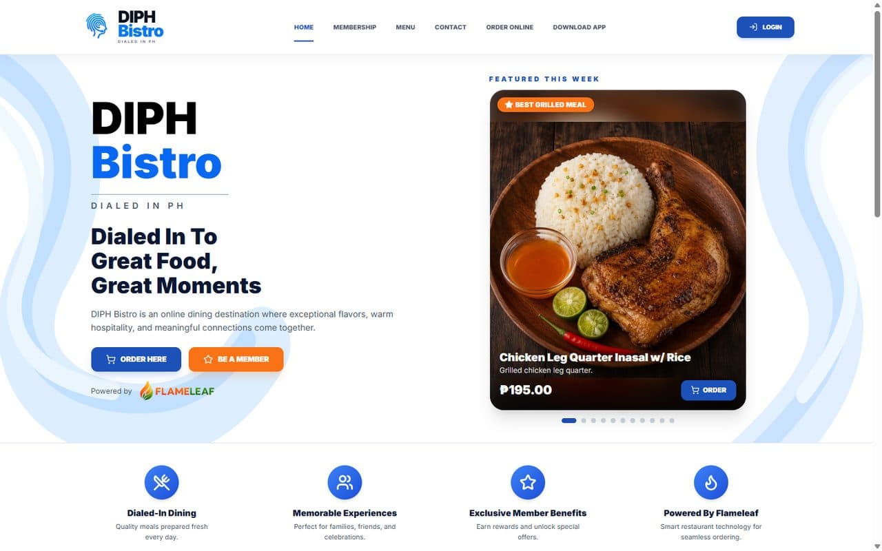 DIPH Bistro website preview
