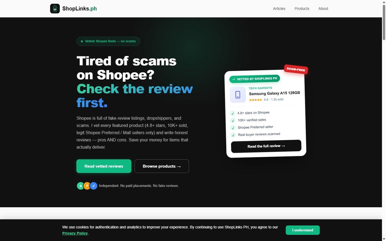 ShopLinks PH website preview