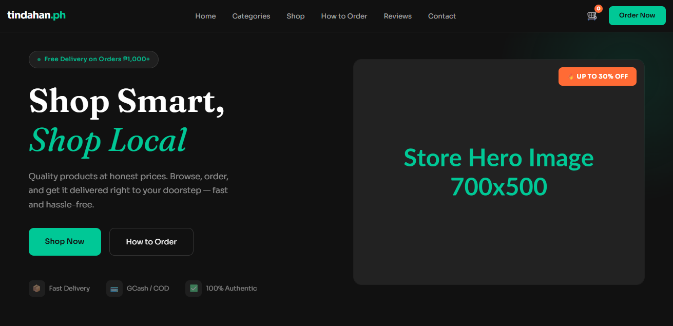 Online Store Template Preview